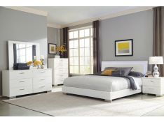 Felicity Platform Bedroom Set in Glossy White