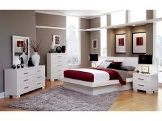 Jessica Platform Bedroom Set in White