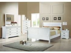 Louis Philippe Sleigh Bedroom Set in White