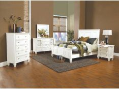 Sandy Beach Panel Bedroom Set in White