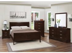 Louis Philippe Sleigh Bedroom Set in Cappuccino