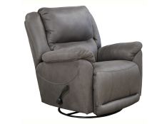 Cole Chaise Swivel Glider Recliner in Charcoal