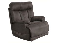 Anders Power Headrest with Lumbar Power Lay Flat Recliner with Heat and Massage and Extended Ottoman in Charcoal