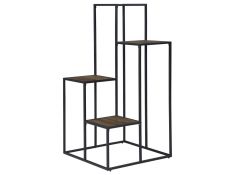 Rito 4-Tier Display Shelf in Rustic Brown and Black