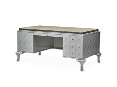 AICO Hollywood Swank Desk in Pearl Caviar