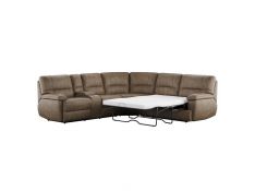 Aurora 3 Piece Full Sleeper Sectional in Brown