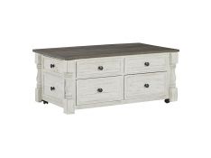 Havalance Lift-Top Coffee Table in White and Gray