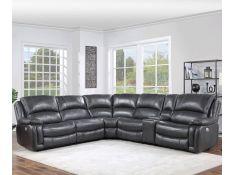 Denver 6 Piece Dual Power Sectional in Charcoal