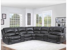 Denver 7 Piece Dual Power Sectional in Charcoal