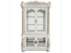 Vendom Curio in Antique Pearl Finish