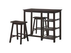 Nyssa 3-Piece Counter Height Dining Set in Walnut Finish