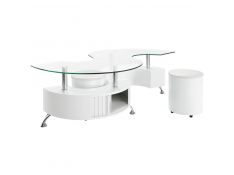 G703400 Coffee Table with Ottoman in White