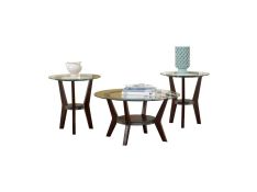 Ashley Furniture Fantell 3Pc Occasional Table Set  in Dark Brown