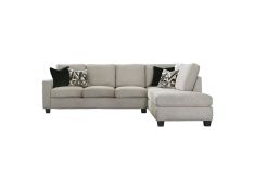 Whitson Cushion Back Upholstered Sectional in Stone