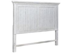 River Place King Mansion Headboard in Riverstone White