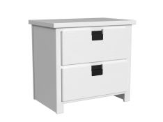 Cali Kids Two Drawer Nightstand in White