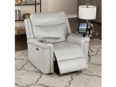 Florine Power Glider Recliner in Light Gray