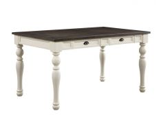 Joanna 4-Drawer Dining Table in Ivory and Mocha