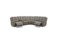 Caldwell 6 Piece Modular Power Reclining Sectional with Power Adjustable Headrests in Theo Fog