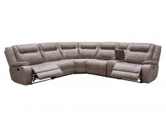 Blake 6 Piece Modular Reclining Sectional and Entertainment Console in Desert Taupe