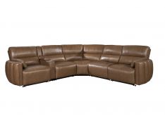 Modesto 6 Piece Modular Power Reclining Sectional with Power Adjustable Headrests in Sable