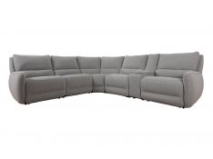 Stellar 6 Piece Modular Power Reclining Sectional with Power Adjustable Headrests in Bloke Smoke