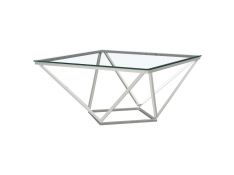 Brittania Square Geometric Coffee Table in Nickel