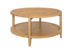 Camillo Round Coffee Table in Maple Brown