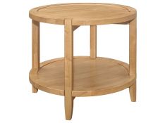 Camillo Round Side End Table in Maple Brown