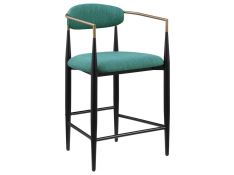 Tina Set of 2 Upholstered Counter Chairs in Green