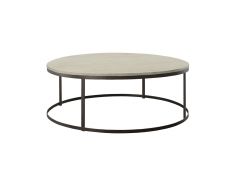 Frederick Round Coffee Table in Natural Beige Cream