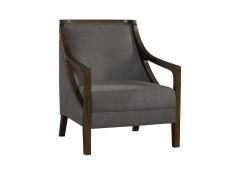 Hopkins Chair with Brown Arm in Columbia Charcoal