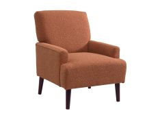 Kiwi Accent Chair in Boucle Orange and Espresso