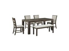 Grady 6 Piece 72 Inch Dining Set in Brown