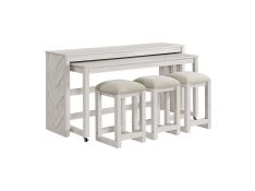 Eleanor Nesting Bar Table and 3 Stools Set in White