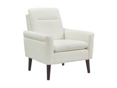 Hawk Accent Arm Chair with Memory Foam in Flock White and Espresso