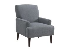 Kiwi Accent Chair in Boucle Grey and Espresso