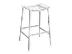 Zena 30 Inch Backless Bar Stool with Acrylic Seat in Clear and Chrome