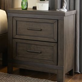 Passion Furniture Louis Philippe 2-Drawer Cherry Nightstand (24 in. H x 22 in. W x 16 in. D)