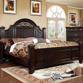 Glory Furniture Louis Phillipe Cappuccino 4pc Bedroom Set With Queen  Bookcase Storage Bed - Miko Decor