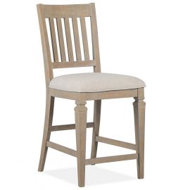 Lancaster Counter Dining Chair With Upholstered Seat In Dovetail Grey