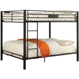 Furniture of America Claren Queen/Queen Bunk Bed in Black