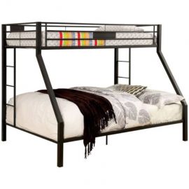 Furniture of America Claren Twin/Queen Bunk Bed in Black