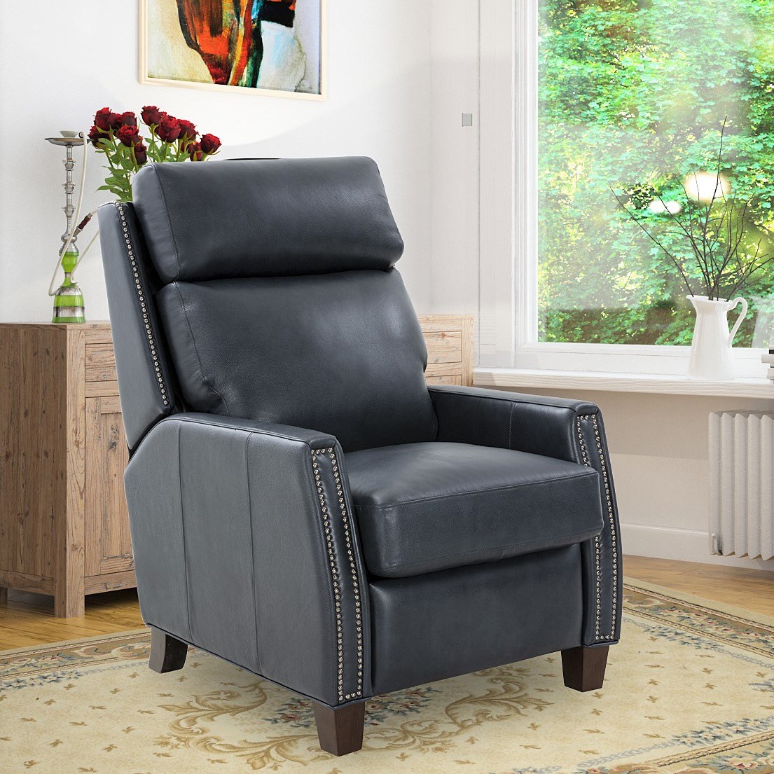 Anaheim Recliner In Barone Navy Blue