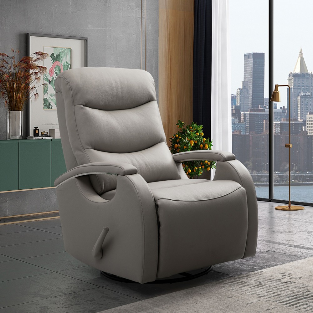 Thomasville benson leather 2025 power glider recliner chair