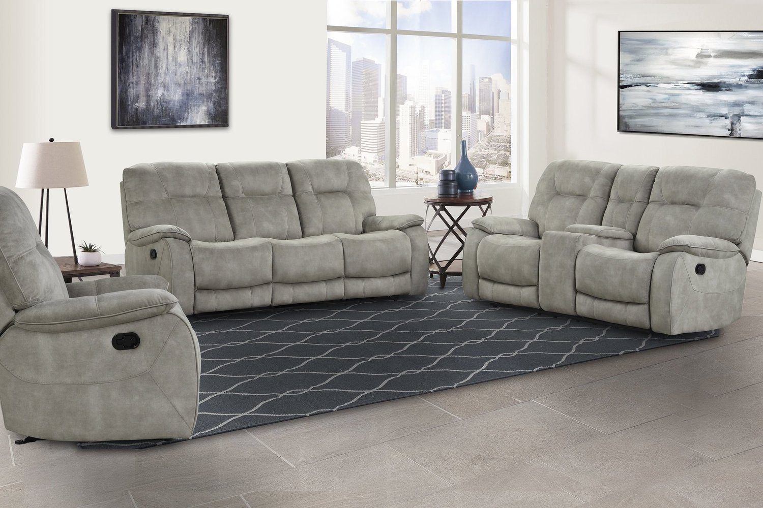 Cooper Manual Reclining Collection In Shadow Natural