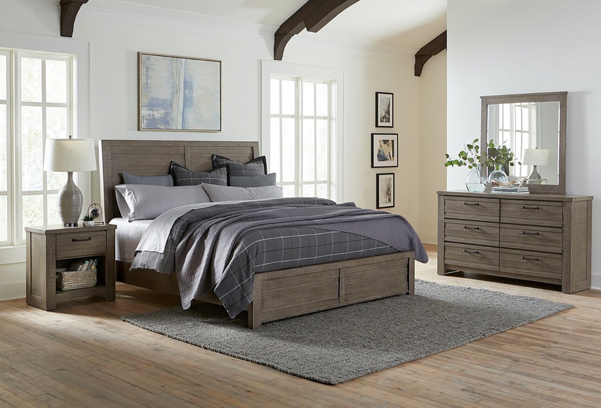 Ruff Hewn Panel Bedroom Collections In Gray