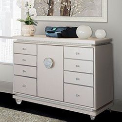 Glimmering Heights Upholstered Dresser In Ivory By AICO Furniture