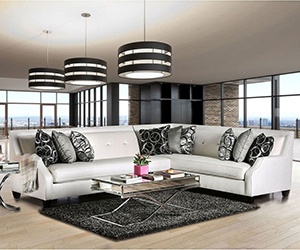 Betria Sectional In Silver White