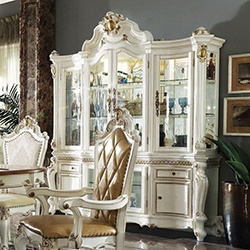 China Cabinet in White Pearl